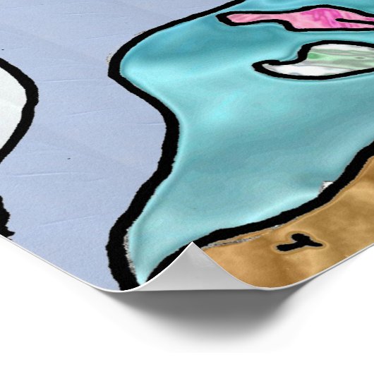 Hummingbird Goldfish Reflection Fantasy Art Poster (Hoek)