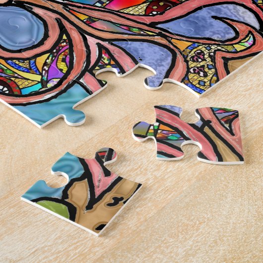 Hummingbird Goldfish Reflection Fantasy Art Puzzle Legpuzzel (Zijkant)