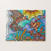 Hummingbird Goldfish Reflection Fantasy Art Puzzle Legpuzzel (Horizontaal)