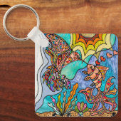 Hummingbird Goldfish Reflection Fantasy Art Sleutelhanger (Voorkant)