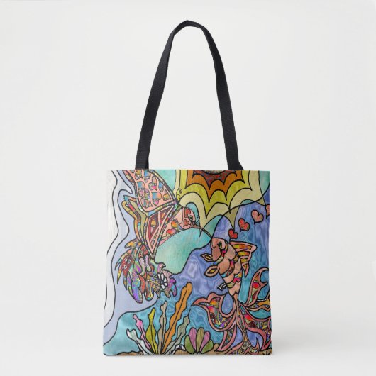 Hummingbird Goldfish Reflection Fantasy Art Tas (Voorkant)