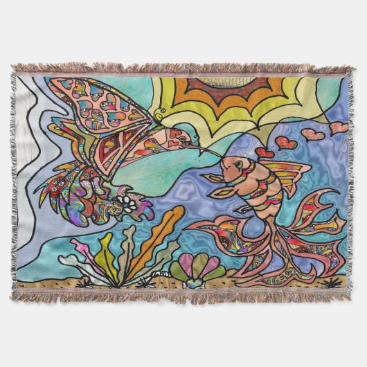 Hummingbird Goldfish Reflection Fantasy Blanket Deken (Voorkant)