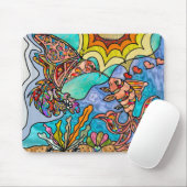 Hummingbird Goldfish Reflection Fantasy Mousepad Muismat (Met muis)