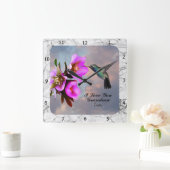 HUMMINGBIRD-GRANDMA SQUARE WALL CLOCK VIERKANTE KLOK (Huis)