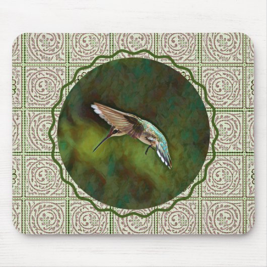 Hummingbird Green Art Muismat (Voorkant)