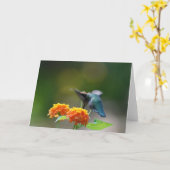 Hummingbird Greeting Kaart (Gele Bloem)