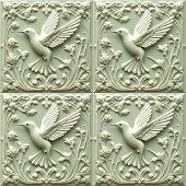 Hummingbird groen Harmonie - links Keramische tege Tegeltje