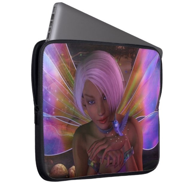 Hummingbird Guardian Fairy Fantasy Art Laptop Sleeve (Voorkant Rechts)