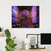 Hummingbird Guardian Fairy Fantasy Art Poster (Thuiskantoor)