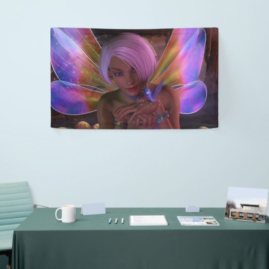 Hummingbird Guardian Fairy Fantasy Art Spandoek (Beurs)
