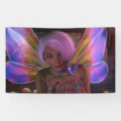 Hummingbird Guardian Fairy Fantasy Art Spandoek (Horizontaal)
