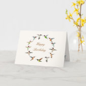 Hummingbird Happy Birthday Card Kaart (Gele Bloem)
