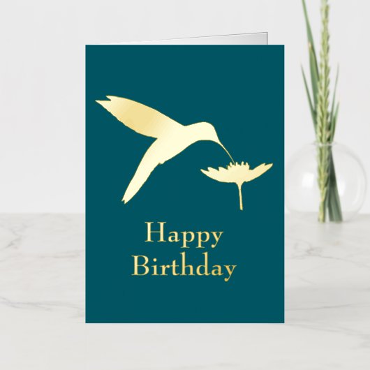 Hummingbird Happy Birthday Folie Wenskaart (Voorkant)