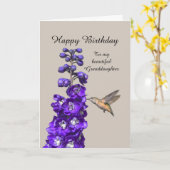 Hummingbird Happy Birthday Kaart (Gele Bloem)