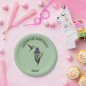 Hummingbird Happy Birthday Persoonlijk Papieren Bordje (Feest)
