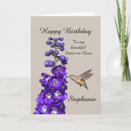 Hummingbird Happy Birthday Sister-in-Law Kaart