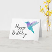 Hummingbird Happy Birthday Wenskaart Kaart (Gele Bloem)
