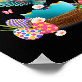 Hummingbird Happy Easter Egg Hunting Paasdag Hu Poster (Hoek)