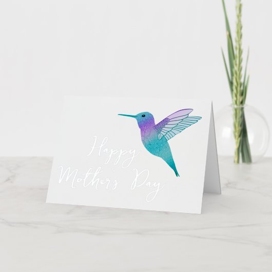 Hummingbird Happy Moederdag Folie Wenskaart (Voorkant)