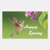 Hummingbird Happy Spring Rechthoekige Sticker (Voorkant)