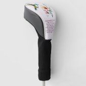 Hummingbird Harmony met Elegante Hibiscus Golfheadcover (Schuin)