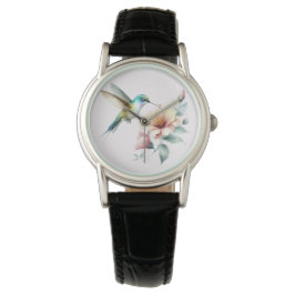 Hummingbird Harmony met Elegante Hibiscus Horloge
