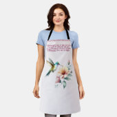 Hummingbird Harmony met Elegante Hibiscus Schort (Gedragen)