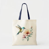 Hummingbird Harmony met Elegante Hibiscus Tote Bag (Voorkant)