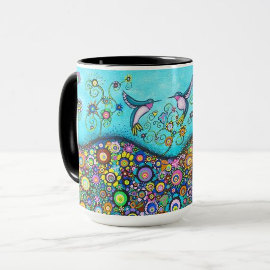 Hummingbird Haven Large 15 oz Mok (Voorkant links)