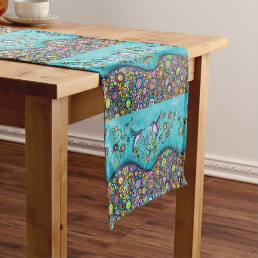 Hummingbird Haven Spring Table Runner Korte Tafelloper (Voorbeeld)