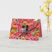 Hummingbird Haven Verjaardag Kaart (Gele Bloem)