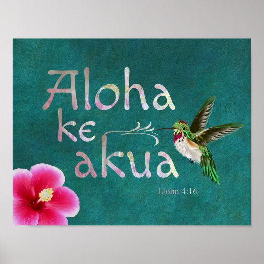 Hummingbird Hawaiian Bible Verse Poster (Voorkant)