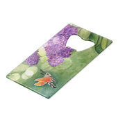 Hummingbird Hawk Moth en Lilacs Creditkaart Flessenopener (Voorkant Gekanteld)