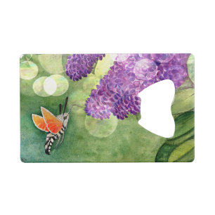 Hummingbird Hawk Moth en Lilacs Creditkaart Flessenopener