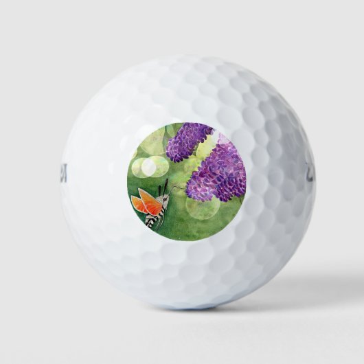 Hummingbird Hawk Moth en Lilacs Golfballen (Voorkant)