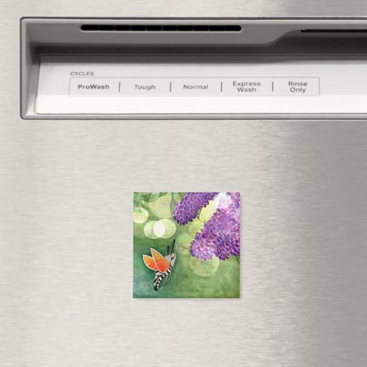 Hummingbird Hawk Moth en Lilacs Magneet (Insitu (Vaatwasser))