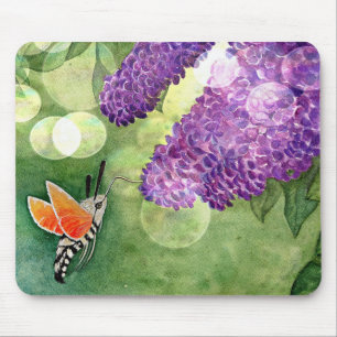 Hummingbird Hawk Moth en Lilacs Muismat