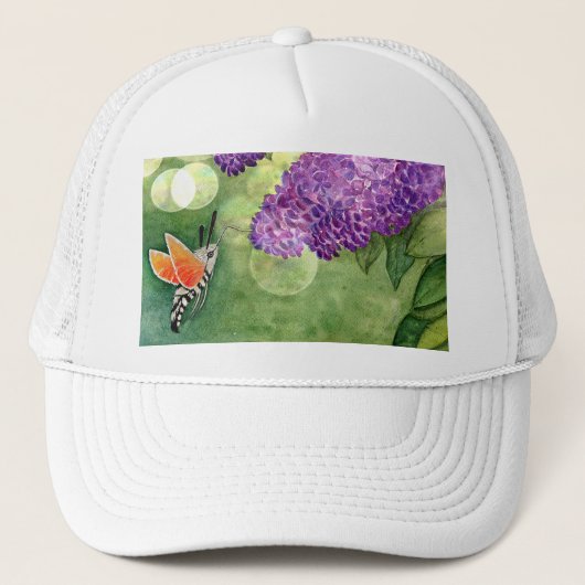 Hummingbird Hawk Moth en Lilacs Trucker Pet (Voorkant)