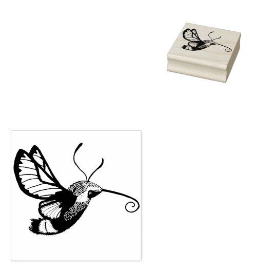 Hummingbird Hawk Moth Rubberstempel (Gestempeld)
