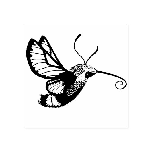 Hummingbird Hawk Moth Rubberstempel (Afrduk)