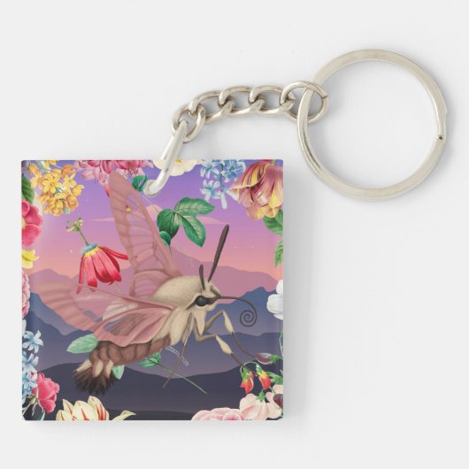 Hummingbird Hawk Moth Sleutelhanger (Achterkant)