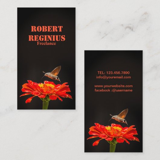Hummingbird Hawk-moth Visitekaartje (Voorkant / Achterkant)