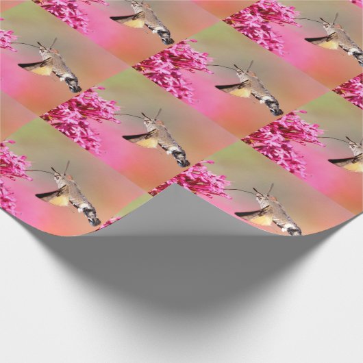 Hummingbird Hawk-moth-vlinder tijdens de vlucht Cadeaupapier (Hoek)