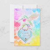 Hummingbird, Heart en Rainbows Hartelijk dank Bedankkaart (Voorkant)