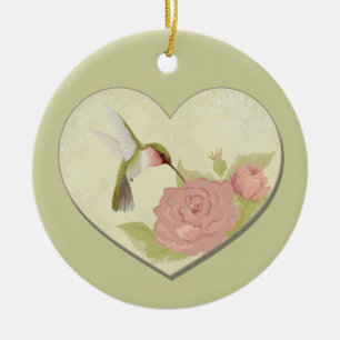 Hummingbird Heart Keramisch Ornament