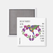 Hummingbird & Heart, met vers van Psalm 37:4 Magneet (Voorkant / Achterkant)