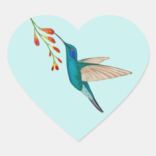 Hummingbird Heart Sticker (Voorkant)