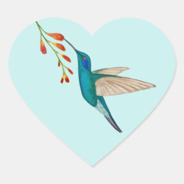 Hummingbird Heart Sticker