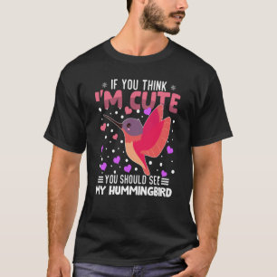 Hummingbird Heart Valentijnsdag Animal for Women T-shirt