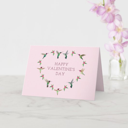 Hummingbird Heart Valentijnsdag Card Kaart (Orchidee)